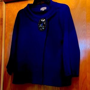 Ladies electric blue Spring/3 season 3/4 sleeve jacket/sweater